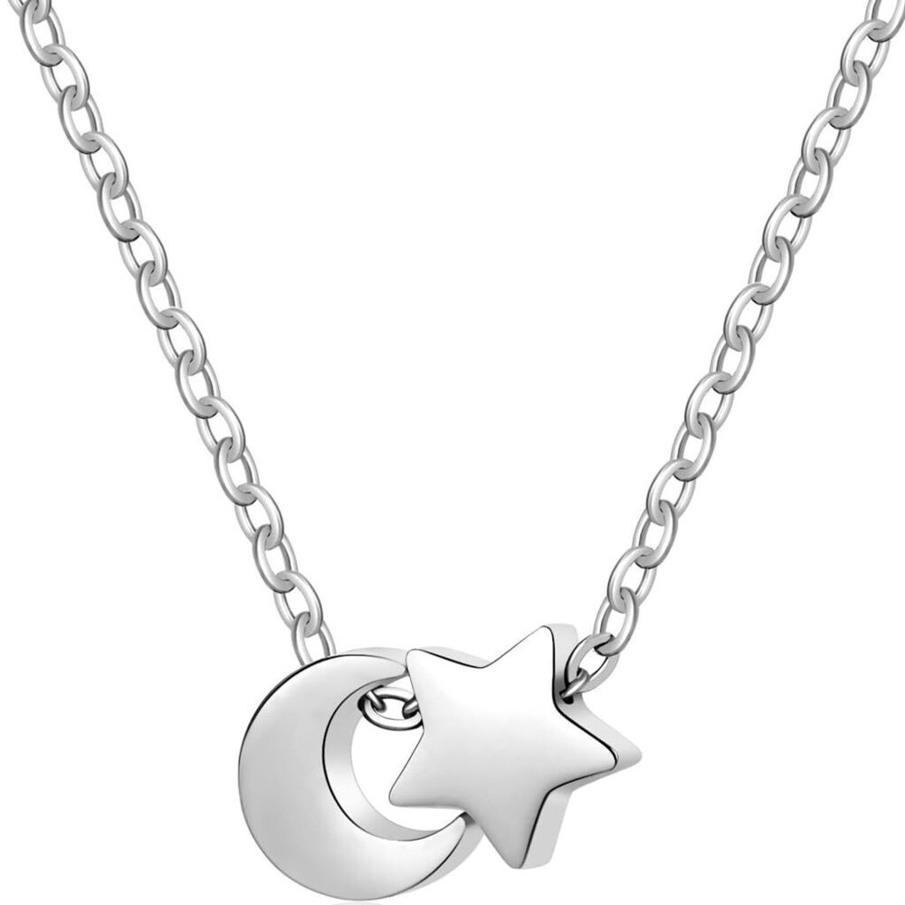Stainless Steel Star Moon Choker Necklace Silver Statement
